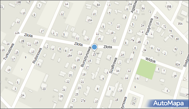 Nowe Pieścirogi, Bursztynowa, 13, mapa Nowe Pieścirogi