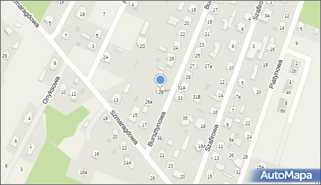 Nowe Pieścirogi, Bursztynowa, 28, mapa Nowe Pieścirogi