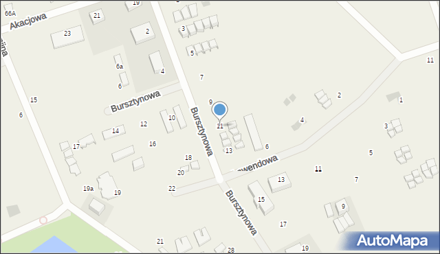 Nowęcin, Bursztynowa, 11, mapa Nowęcin