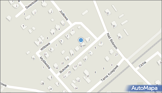Nowogród Bobrzański, Bukowa, 4, mapa Nowogród Bobrzański