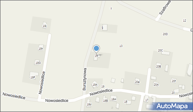 Nowosiedlice, Bursztynowa, 15, mapa Nowosiedlice