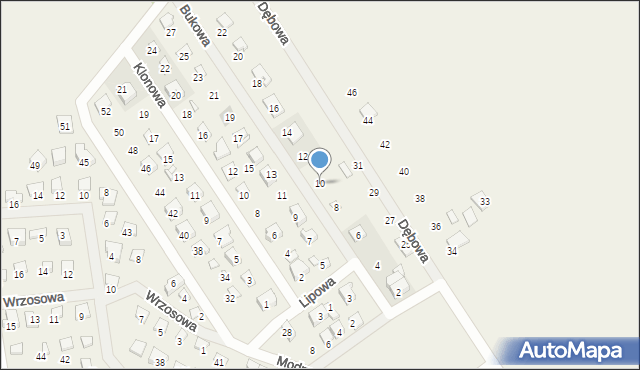 Nowy Dębiec, Bukowa, 10, mapa Nowy Dębiec