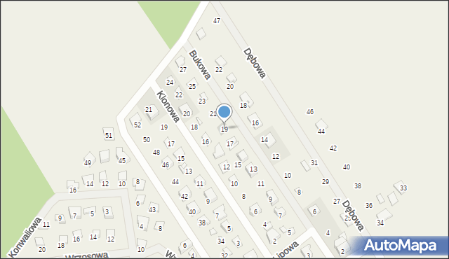 Nowy Dębiec, Bukowa, 19, mapa Nowy Dębiec