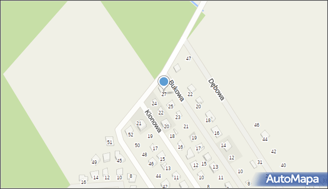 Nowy Dębiec, Bukowa, 27, mapa Nowy Dębiec