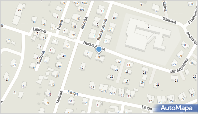 Nowy Dwór Gdański, Bursztynowa, 6, mapa Nowy Dwór Gdański