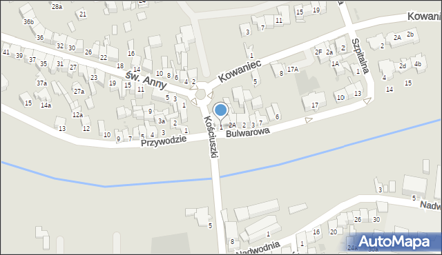 Nowy Targ, Bulwarowa, 1, mapa Nowego Targu