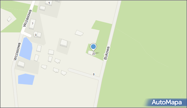 Objazda, Bukowa, 10, mapa Objazda