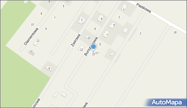 Obrowo, Bursztynowa, 11, mapa Obrowo