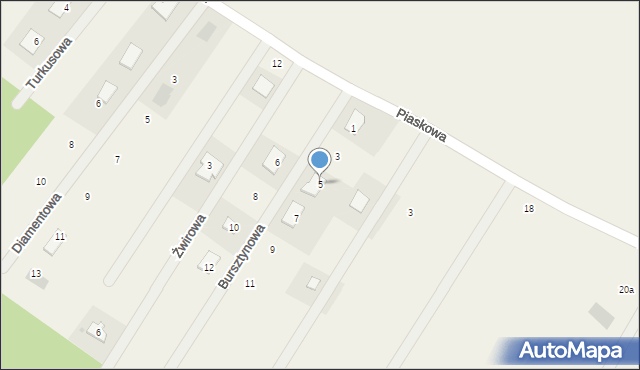 Obrowo, Bursztynowa, 5, mapa Obrowo