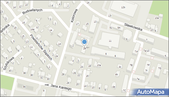 Olkusz, Budowlanych, 2a, mapa Olkusz