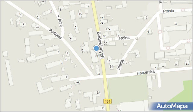 Opole, Budowlanych, 13, mapa Opola