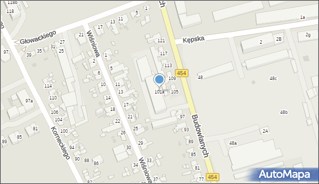 Opole, Budowlanych, 101a, mapa Opola