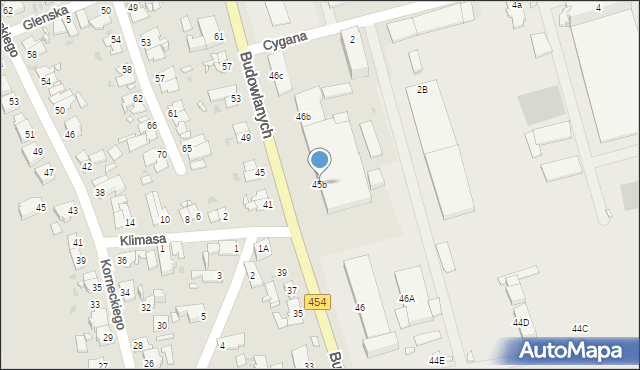 Opole, Budowlanych, 45b, mapa Opola