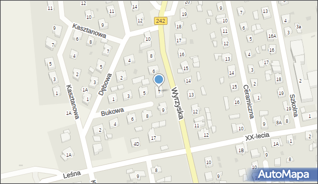 Osiek nad Notecią, Bukowa, 7, mapa Osiek nad Notecią