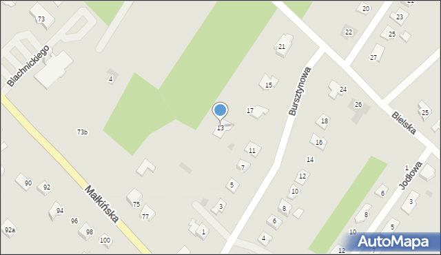 Ostrów Mazowiecka, Bursztynowa, 13, mapa Ostrów Mazowiecka