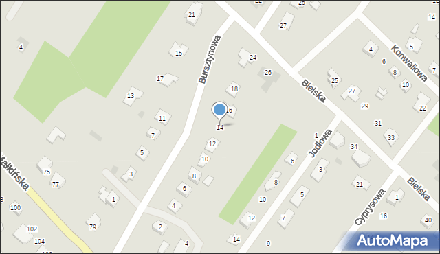 Ostrów Mazowiecka, Bursztynowa, 14, mapa Ostrów Mazowiecka