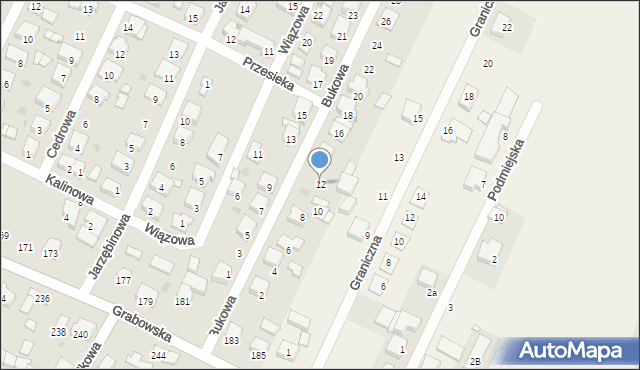 Ostrów Wielkopolski, Bukowa, 12, mapa Ostrów Wielkopolski