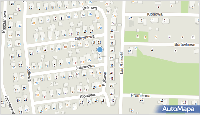 Ostrowiec Świętokrzyski, Bukowa, 24, mapa Ostrowiec Świętokrzyski