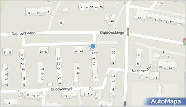 Oświęcim, Budowlanych, 14, mapa Oświęcimia