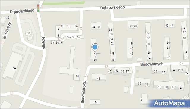 Oświęcim, Budowlanych, 64, mapa Oświęcimia