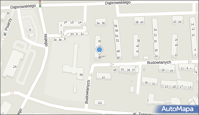 Oświęcim, Budowlanych, 66, mapa Oświęcimia