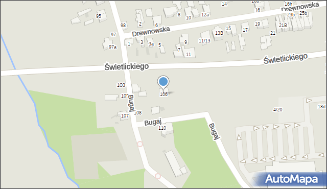 Pabianice, Bugaj, 106, mapa Pabianic