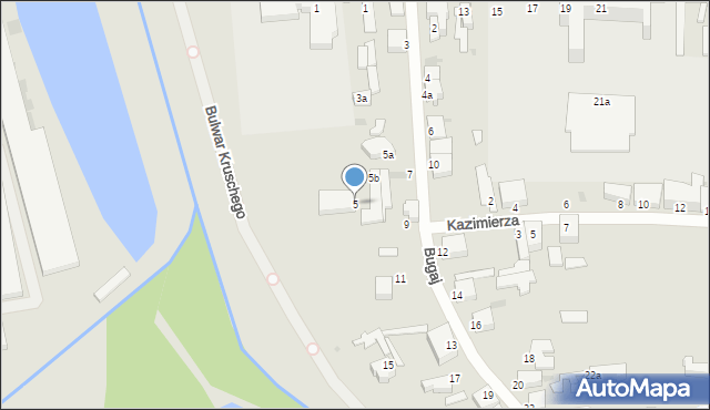 Pabianice, Bugaj, 5, mapa Pabianic