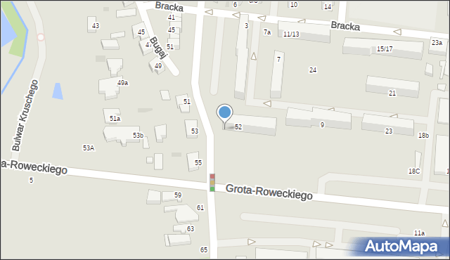 Pabianice, Bugaj, 52/54, mapa Pabianic