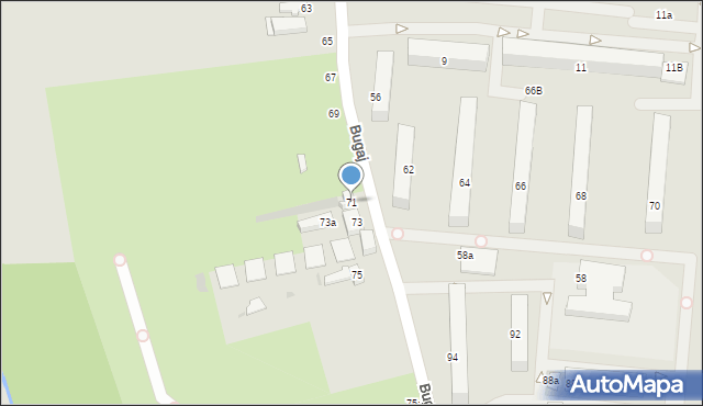 Pabianice, Bugaj, 71, mapa Pabianic