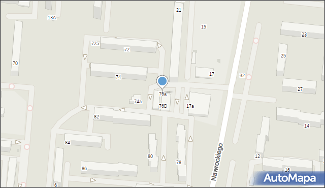 Pabianice, Bugaj, 76a, mapa Pabianic