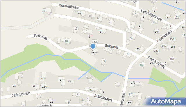 Pietrzykowice, Bukowa, 7, mapa Pietrzykowice