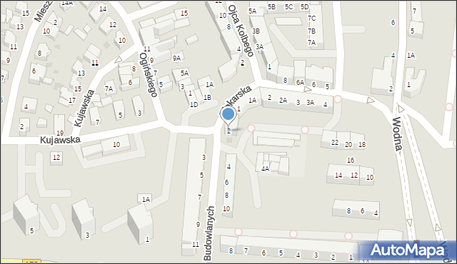 Piła, Budowlanych, 2, mapa Piły