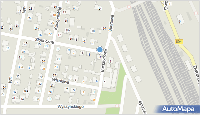 Pilawa, Bursztynowa, 4, mapa Pilawa