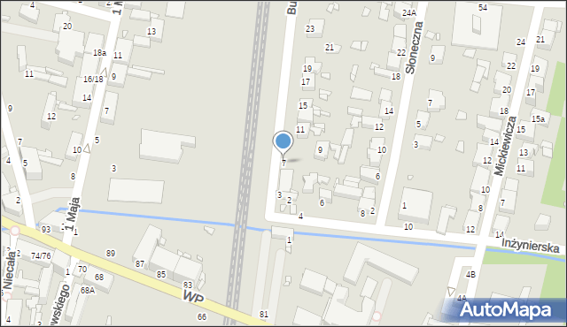 Piotrków Trybunalski, Budki, 7, mapa Piotrków Trybunalski