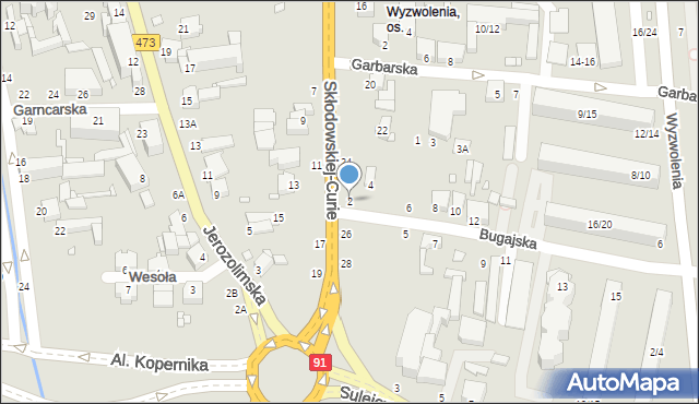 Piotrków Trybunalski, Bugajska, 2, mapa Piotrków Trybunalski
