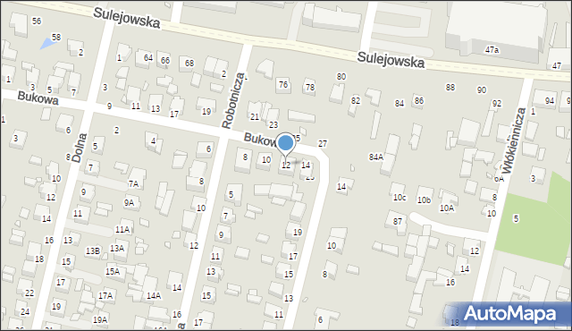 Piotrków Trybunalski, Bukowa, 12, mapa Piotrków Trybunalski