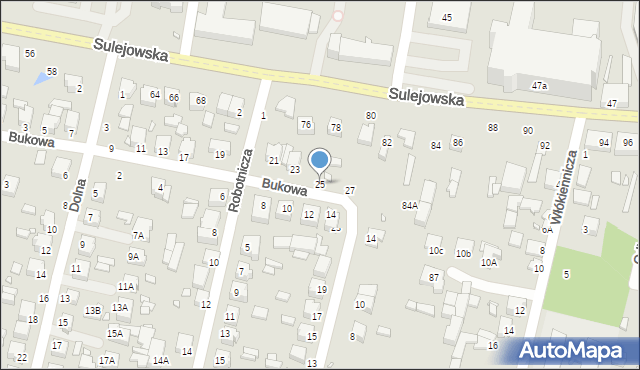 Piotrków Trybunalski, Bukowa, 25, mapa Piotrków Trybunalski