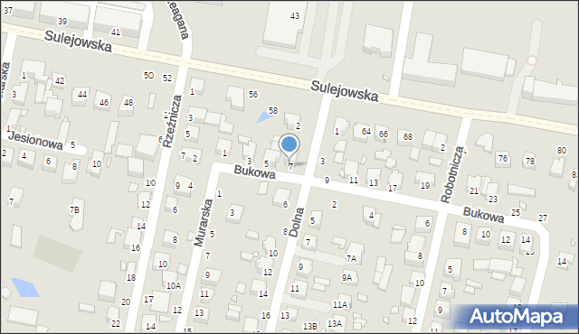 Piotrków Trybunalski, Bukowa, 7, mapa Piotrków Trybunalski