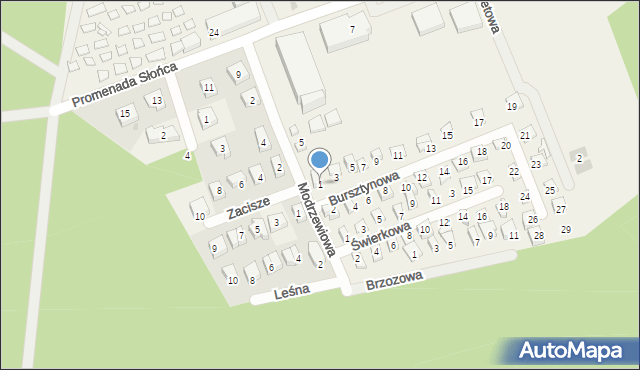 Poddąbie, Bursztynowa, 1, mapa Poddąbie