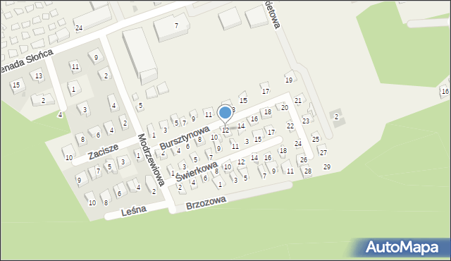 Poddąbie, Bursztynowa, 12, mapa Poddąbie