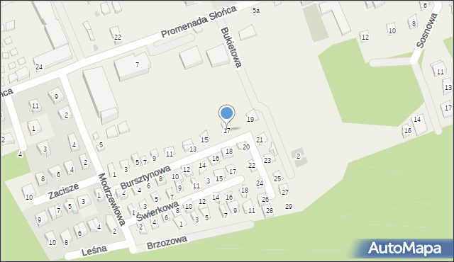 Poddąbie, Bursztynowa, 17, mapa Poddąbie