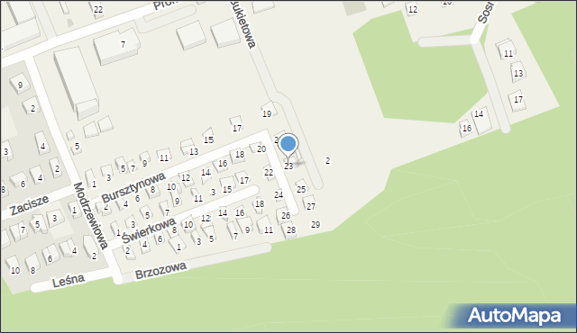 Poddąbie, Bursztynowa, 23, mapa Poddąbie