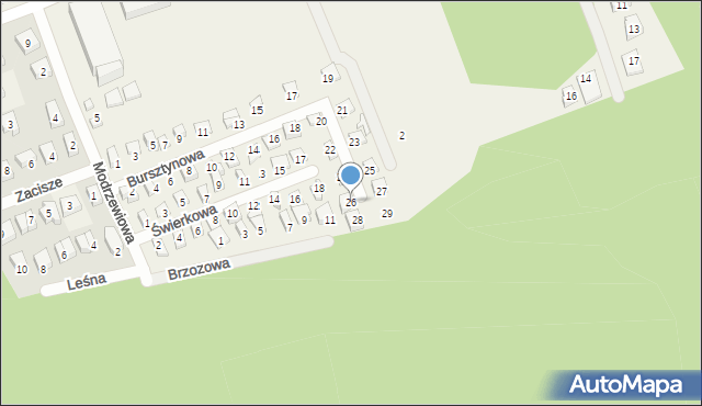 Poddąbie, Bursztynowa, 26, mapa Poddąbie