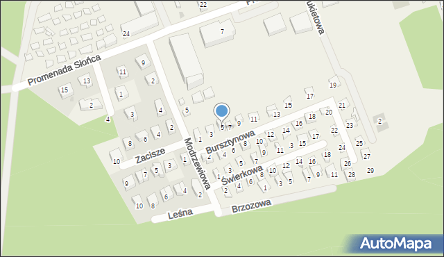 Poddąbie, Bursztynowa, 5, mapa Poddąbie