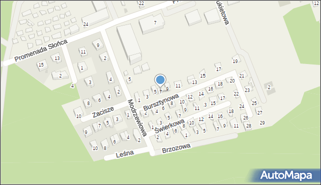 Poddąbie, Bursztynowa, 7, mapa Poddąbie