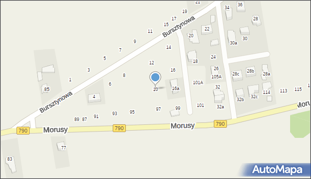 Podzamcze, Bursztynowa, 10, mapa Podzamcze