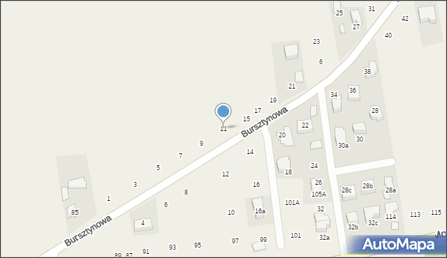 Podzamcze, Bursztynowa, 11, mapa Podzamcze