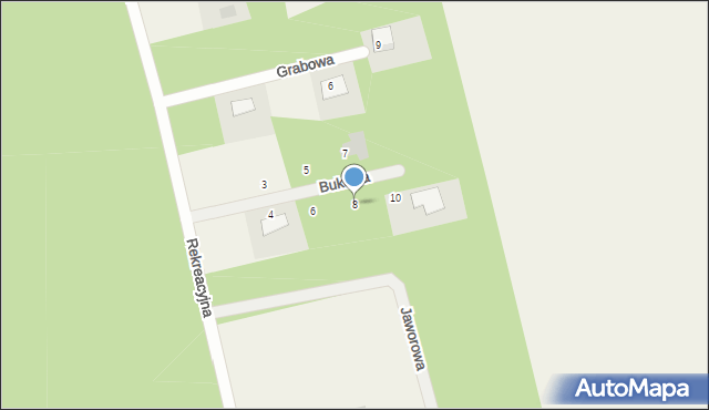 Pomiechówek, Bukowa, 8, mapa Pomiechówek