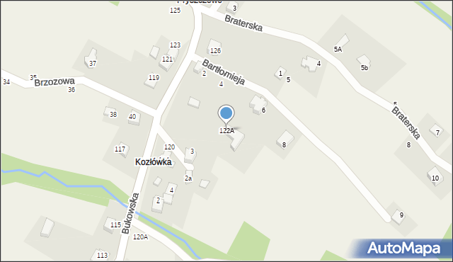 Porąbka, Bukowska, 122A, mapa Porąbka