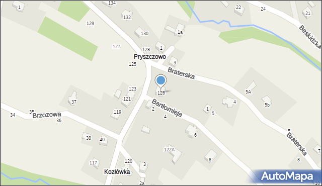 Porąbka, Bukowska, 126, mapa Porąbka